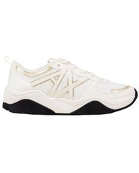 ARMANI EXCHANGE - White Polyester Athletic Sneakers - Lyst