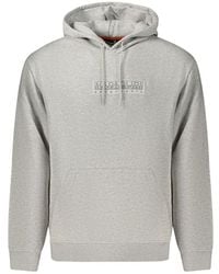 Napapijri - Gray Cotton Men's Sweatshirt - Lyst