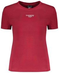 Tommy Hilfiger - Red Cotton Tops & T - Lyst