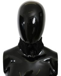 Dolce & Gabbana - Black Fur Neck Collar Wrap Lambskin Scarf - Lyst
