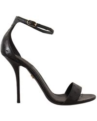 Dolce & Gabbana - Elegant Ostrich Leather Ankle Strap Heels - Lyst