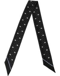 Dolce & Gabbana - Black Silk Dg Logo Men Skinny Shawl Scarf - Lyst