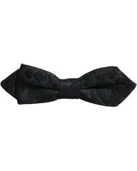 Dolce & Gabbana - Men Black Green Paisley Adjustable Neck Papillon Bow Tie - Lyst