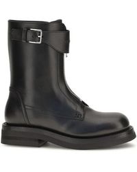 McQueen - Black Calf Leather Bos Taurus Lace - Lyst