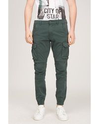 Gas - Green Cotton Cargo Pants - Lyst