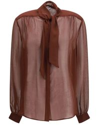Lardini - Brown Viscose Blouse - Lyst