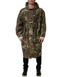 Dolce & Gabbana - Multicolor Camouflage Hooded Coat Jacket - Lyst