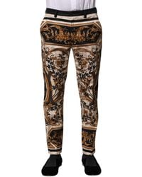 Dolce & Gabbana - Multicolor Floral Print Dress Pants - Lyst