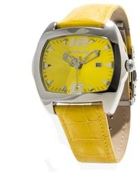 Chronotech - Yellow Leather Watch - Lyst