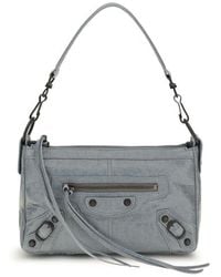 Balenciaga - Gray Lamb Ovis Aries Shoulder Bag - Lyst