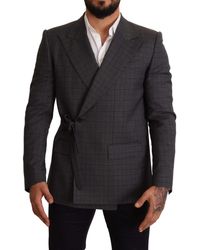 Dolce & Gabbana - Check Wool Slim Fit Blazer Jacket - Lyst