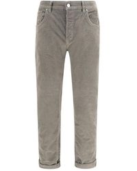 PT Torino - Gray Cotton Casual Pants - Lyst