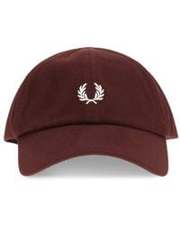 Fred Perry - Bordeaux Cotton Cap (baseball Hat) - Lyst