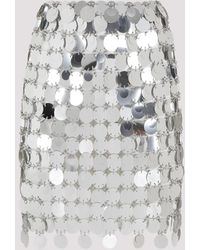 Rabanne - Silver Round Sequin Polyester Mini Skirt - Lyst
