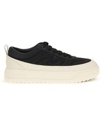 Moncler - Black Calf Leather Bos Taurus Athletic Sneakers - Lyst