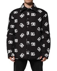 Dolce & Gabbana - Black Dg Monogram Nylon Windbreaker Jacket - Lyst