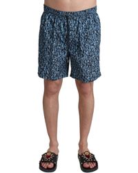 Dolce & Gabbana - Patterned Print Beachwear Shorts Swimwear - Lyst