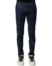 Dolce & Gabbana - Blue Cotton Stretch Skinny Men Denim Jeans - Lyst