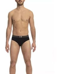 Roberto Cavalli - Cotton Blend Logo Waistband Briefs - Lyst