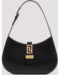 Versace - Black Calf Leather Small Hobo Handbag - Lyst