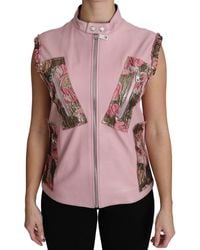 Dolce & Gabbana - Zippered Lamb Sleeveless Vest Leather Jacket - Lyst