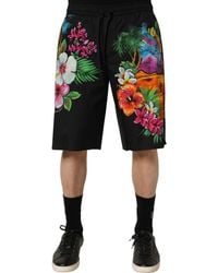 Dolce & Gabbana - Cotton Tropical Floral Bermuda Shorts - Lyst