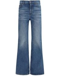 Chloé - Blue Cotton Flared Jeans - Lyst