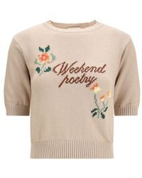 Max Mara - Beige Cotton Sweatshirt - Lyst