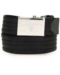 Prada - Black Polyester Thin Belt - Lyst