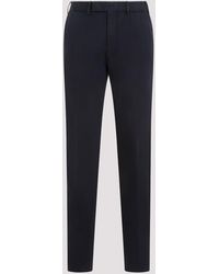 Zegna - Navy Blue Summer Chino Cotton Pants - Lyst