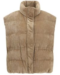 Brunello Cucinelli - Beige Viscose Sleeveless Jacket - Lyst