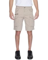 Replay - Beige Cotton Short - Lyst