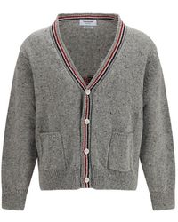 Thom Browne - Gray Wool Oves Aries Cardigan - Lyst