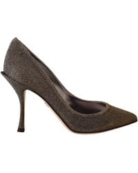 Dolce & Gabbana - Gold Silver Fabric Heels Pumps Shoes - Lyst