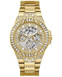 Guess - Gold Stainless Steel Dress Watch - Lyst