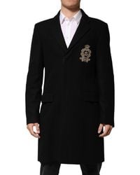 Dolce & Gabbana - Heraldic Patch Single Breasted Blazer Jacket Nylon Virgin Wool Clothing - Lyst