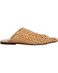 Dolce & Gabbana - Beige Woven Straw Slides Sandals Flats Shoes - Lyst