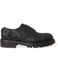Dolce & Gabbana - Brown Leather Lace Up Derby Men Dress Shoes - Lyst