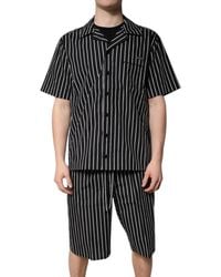 Dolce & Gabbana - Black White Stripes Cotton Men Pajama Set Sleepwear - Lyst