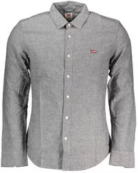 Levi's - Elegant Slim Fit Gray Shirt With Italian Collar - Lyst
