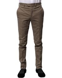 Bencivenga - Brown Cotton Tapered Formal Dress Pants - Lyst