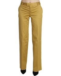 Just Cavalli - Just Cavalli Mustard Straight Formal Trousers Pants - Lyst