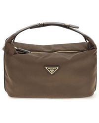 Prada - Brown Recycled Polyamide Handbag - Lyst