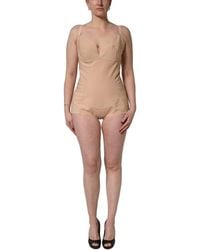 Dolce & Gabbana - Nude Nylon Full Body Shaper Bodysuit Top - Lyst