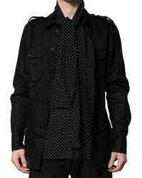 Dolce & Gabbana - Polka Dot Collar Tie Neck Casual Shirt - Lyst