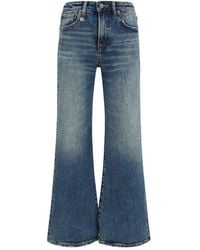 R13 - Blue Cotton Flared Jeans - Lyst