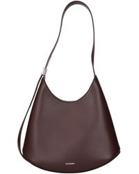 Jil Sander - Red Leather Shoulder Bag - Lyst