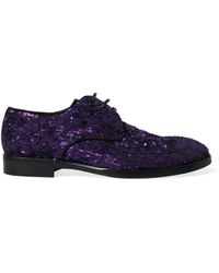Dolce & Gabbana - Sequined Lace Up Oxford Dress Shoes - Lyst