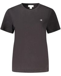 Calvin Klein - Black Cotton Tops & T - Lyst