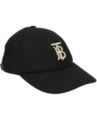 Burberry - Black Cotton Cap (baseball Hat) - Lyst